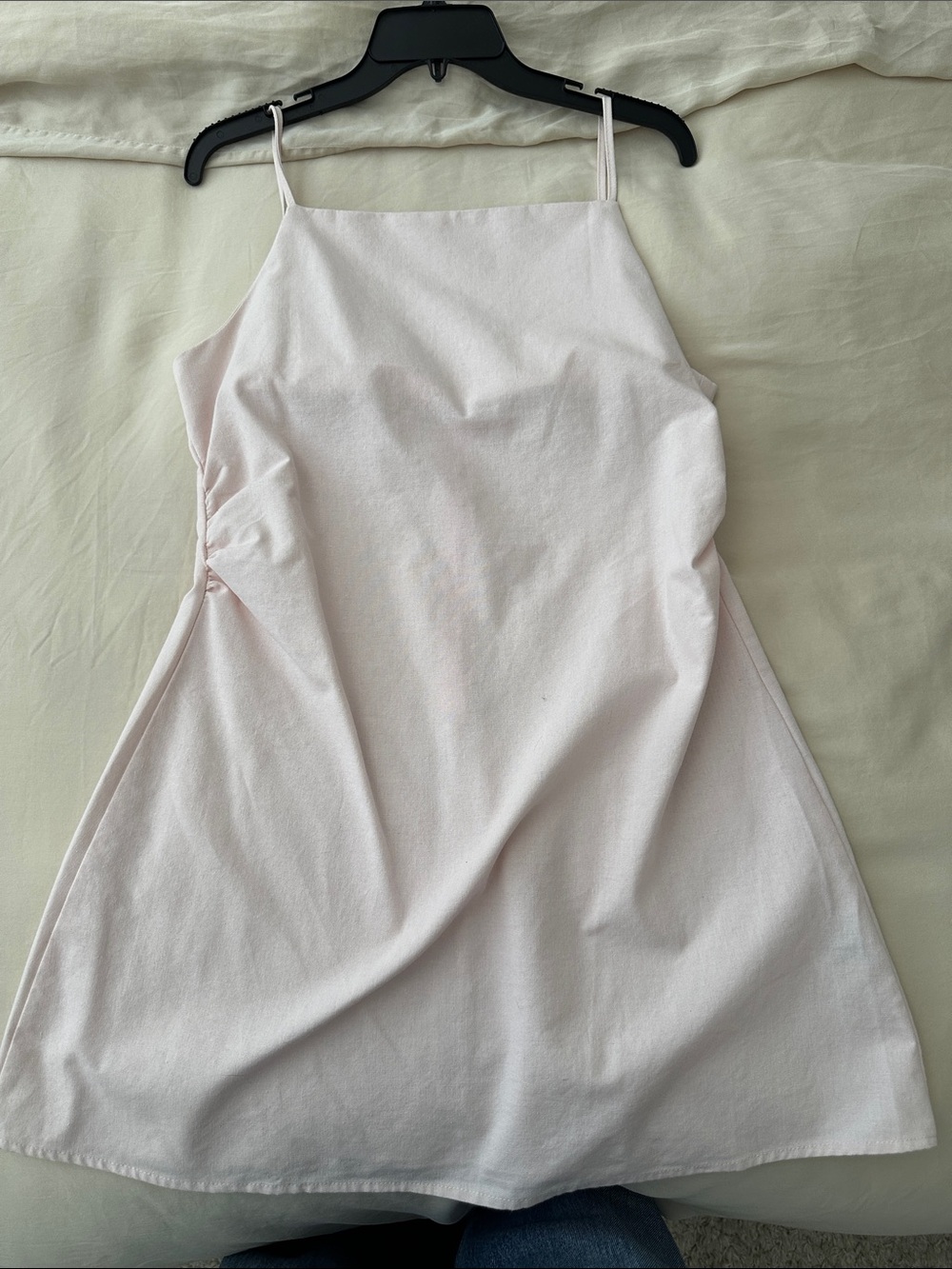 Cider Pale Pink Mini Slip Dress with Spaghetti Straps
